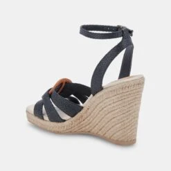 MAZE WEDGES BLACK RAFFIA -Fashion Shoe Store DOLCEVITA WEDGES MAZE BLACKWOVEN 09
