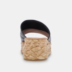 PABLOS WIDE SANDALS BLACK LEATHER -Fashion Shoe Store DOLCEVITA WEDGES PABLOS BLACKLEATHER 05