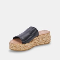 PABLOS SANDALS BLACK LEATHER -Fashion Shoe Store DOLCEVITA WEDGES PABLOS BLACKLEATHER 08