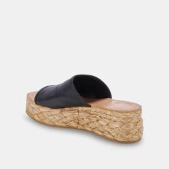 PABLOS SANDALS BLACK LEATHER -Fashion Shoe Store DOLCEVITA WEDGES PABLOS BLACKLEATHER 09