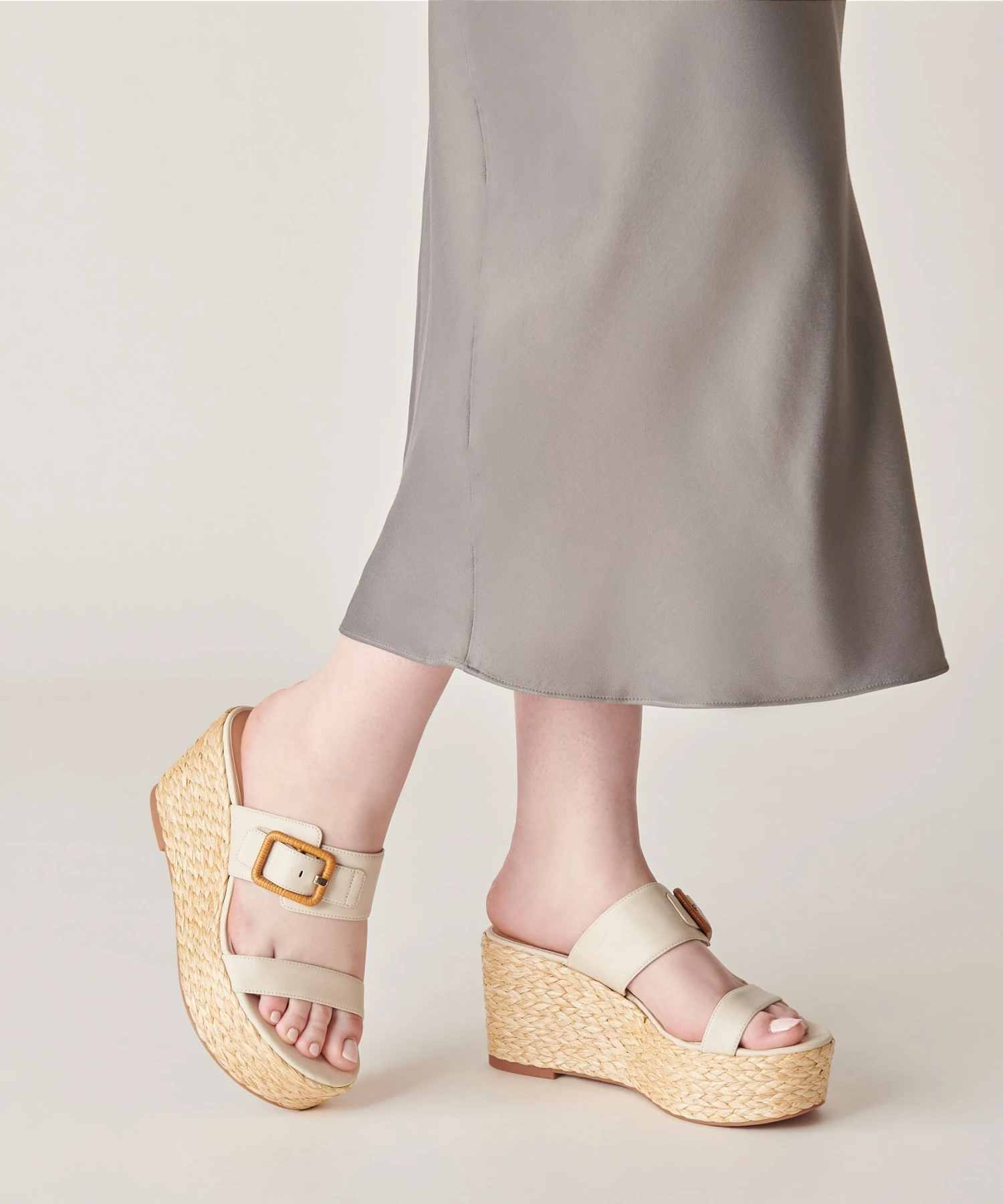 THORIN WEDGES IVORY LEATHER 4 THORIN WEDGES IVORY LEATHER - Image 2