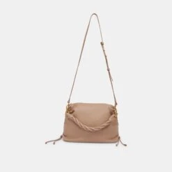 Dolce Vita PRESTON SHOULDER/CROSSBODY CAFE SOFT PEBBLE LEATHER -Fashion Shoe Store DV Handbags Preston cafe 03