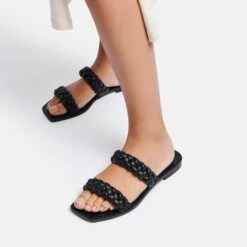 INDY SANDALS BLACK STELLA -Fashion Shoe Store INDY BLACK STELLA ON FOOT 1