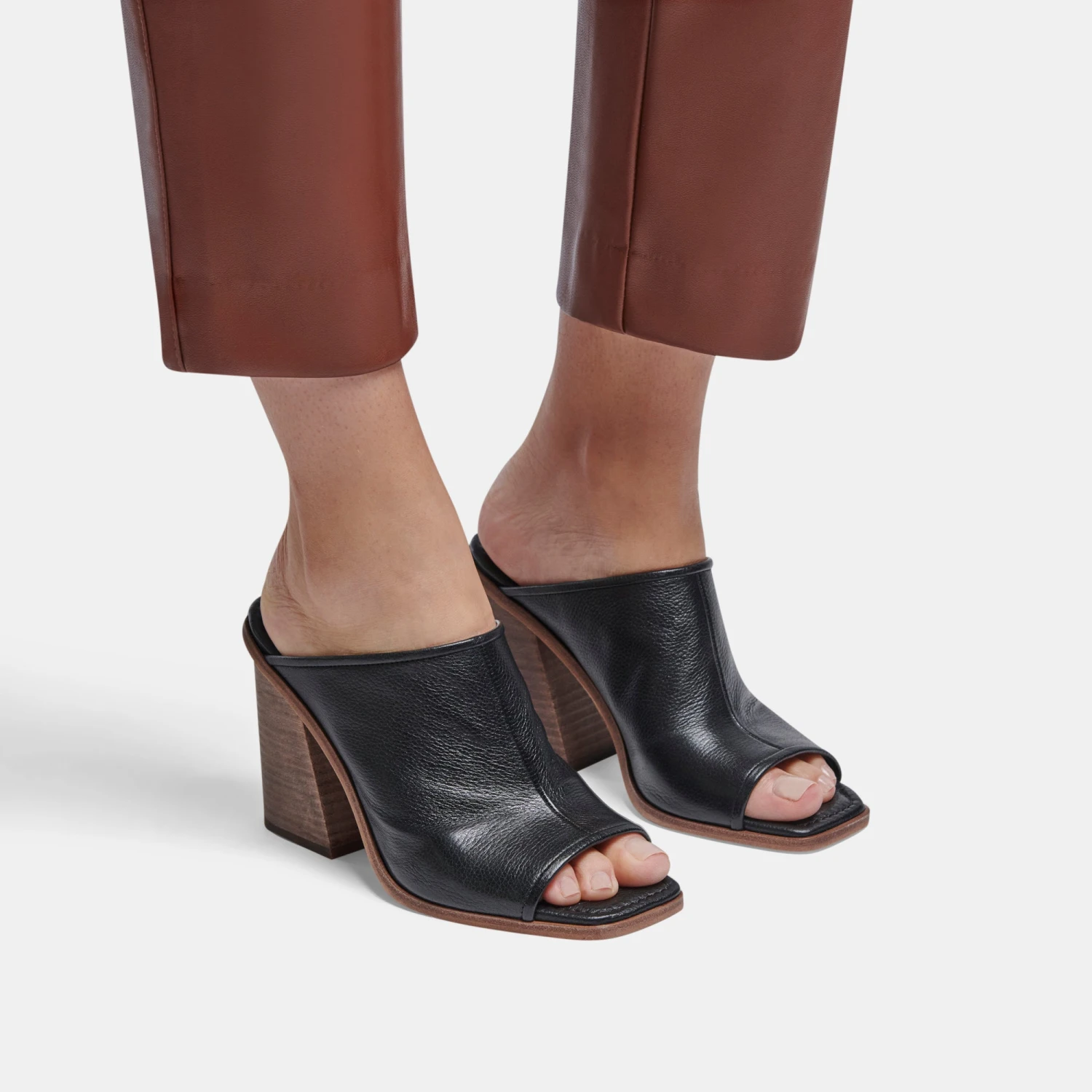 MAVISE HEELS BLACK LEATHER 4 MAVISE HEELS BLACK LEATHER - Image 2