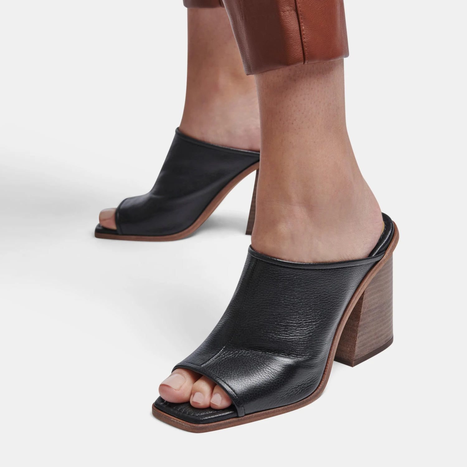 MAVISE HEELS BLACK LEATHER 6 MAVISE HEELS BLACK LEATHER - Image 4