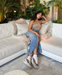 DOLCE VITA X GREATS EVANA SNEAKERS TAUPE MULTI SUEDE -Fashion Shoe Store evana 3