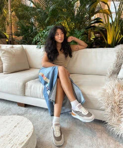 DOLCE VITA X GREATS EVANA SNEAKERS TAUPE MULTI SUEDE -Fashion Shoe Store evana pdp 2