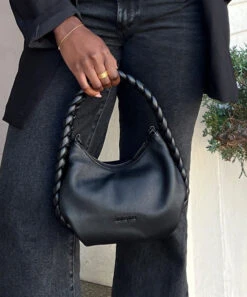 PIPPA CROSSBODY BAG BLACK LEATHER -Fashion Shoe Store pip black pdp 1